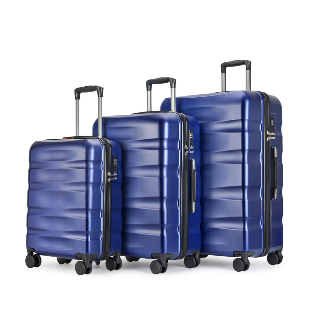 BONTOUR “Wave” 3 db-os Bőrönd Szett, Duplakerekes Gurulós bőrönd TSA zárral